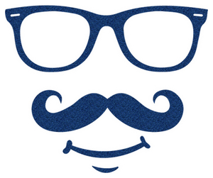 Vel Strijkletters Bril 1 Glitter Navy Blue Glitter 423 - afb. 2