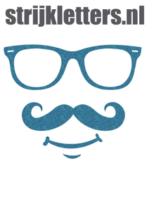 Vel Strijkletters Bril 1 Glitter Bleu Glitter 454 - afb. 1