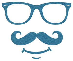 Vel Strijkletters Bril 1 Glitter Bleu Glitter 454 - afb. 2