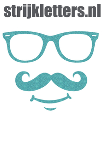 Vel Strijkletters Bril 1 Glitter Sky Bleu Glitter 445 - afb. 1