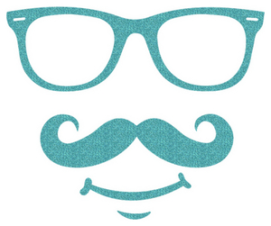 Vel Strijkletters Bril 1 Glitter Sky Bleu Glitter 445 - afb. 2