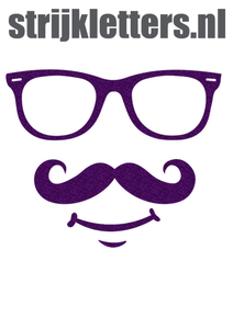 Vel Strijkletters Bril 1 Glitter Purple Glitter 424 - afb. 1