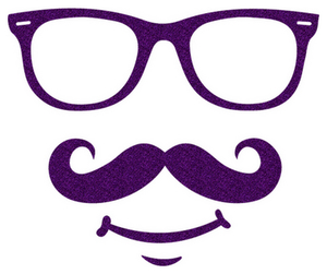 Vel Strijkletters Bril 1 Glitter Purple Glitter 424 - afb. 2