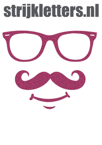 Vel Strijkletters Bril 1 Glitter Pink Glitter 457 - afb. 1