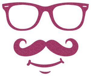 Vel Strijkletters Bril 1 Glitter Pink Glitter 457 - afb. 2