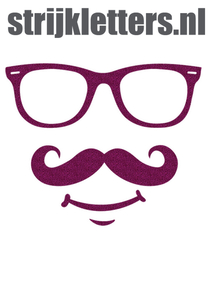 Vel Strijkletters Bril 1 Glitter Hot Pink Glitter 432 - afb. 1