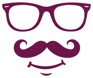 Vel Strijkletters Bril 1 Glitter Hot Pink Glitter 432 - afb. 2