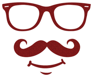 Vel Strijkletters Bril 1 Glitter Red Glitter 456 - afb. 2