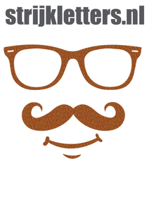 Vel Strijkletters Bril 1 Glitter Copper 426 - afb. 1