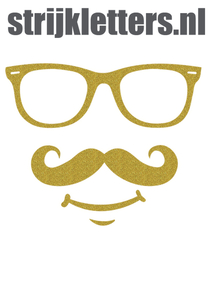 Vel Strijkletters Bril 1 Glitter Light Gold Glitter 425 - afb. 1