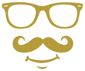 Vel Strijkletters Bril 1 Glitter Light Gold Glitter 425 - afb. 2