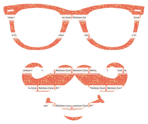 Vel Strijkletters Bril 1 Glitter Rainbow Coral Glitter ST - afb. 2