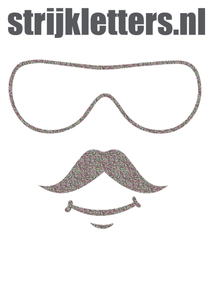 Vel Strijkletters Bril 2 Glitter Regenboog Multicolor 453 - afb. 1