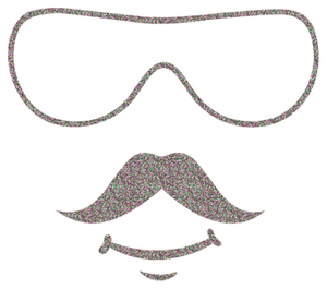 Vel Strijkletters Bril 2 Glitter Regenboog Multicolor 453 - afb. 2