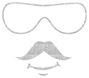 Vel Strijkletters Bril 2 Glitter Silver 450 - afb. 2