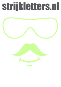 Vel Strijkletters Bril 2 Glow in the Dark - afb. 1