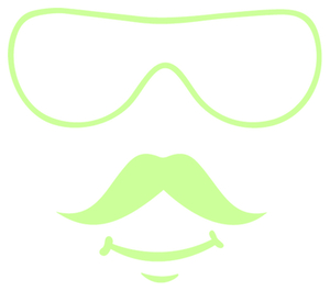 Vel Strijkletters Bril 2 Glow in the Dark - afb. 2