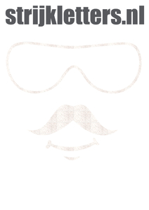 Vel Strijkletters Bril 2 Glitter White Glitter 444 - afb. 1
