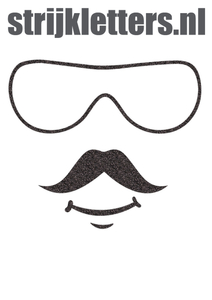 Vel Strijkletters Bril 2 Glitter Black Glitter 458 - afb. 1