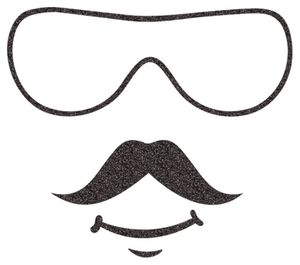 Vel Strijkletters Bril 2 Glitter Black Glitter 458 - afb. 2