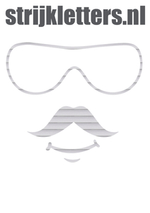 Vel Strijkletters Bril 2 Glitter Rainbow White 488 - afb. 1