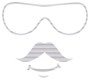 Vel Strijkletters Bril 2 Glitter Rainbow White 488 - afb. 2