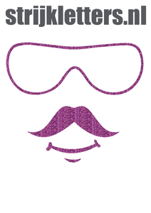 Vel Strijkletters Bril 2 Glitter Lavender 428 - afb. 1