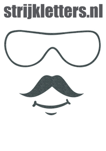 Vel Strijkletters Bril 2 Glitter Grey Glitter 459 - afb. 1
