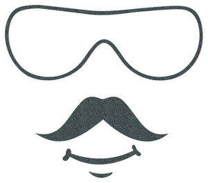 Vel Strijkletters Bril 2 Glitter Grey Glitter 459 - afb. 2