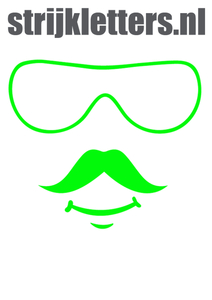 Vel Strijkletters Bril 2 Glow in the Dark Groen - afb. 1