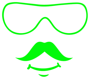 Vel Strijkletters Bril 2 Glow in the Dark Groen - afb. 2