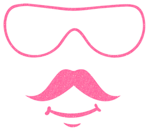 Vel Strijkletters Bril 2 Glitter Neon Pink Glitter 448 - afb. 2