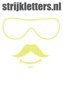 Vel Strijkletters Bril 2 Glitter Neon Yellow Glitter 446 - afb. 1