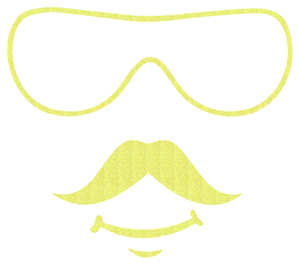 Vel Strijkletters Bril 2 Glitter Neon Yellow Glitter 446 - afb. 2