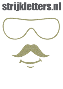 Vel Strijkletters Bril 2 Glitter Champagne Glitter 490 - afb. 1