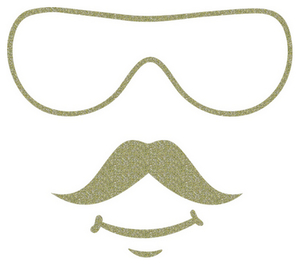 Vel Strijkletters Bril 2 Glitter Champagne Glitter 490 - afb. 2