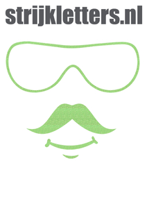 Vel Strijkletters Bril 2 Glitter Neon Green Glitter 447 - afb. 1