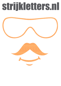 Vel Strijkletters Bril 2 Glitter Neon Orange Glitter 449 - afb. 1