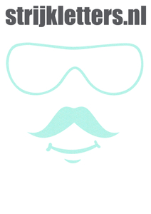 Vel Strijkletters Bril 2 Glitter Neon Bleu Glitter 480 - afb. 1