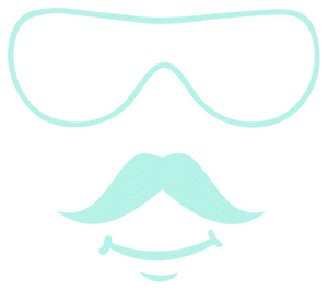 Vel Strijkletters Bril 2 Glitter Neon Bleu Glitter 480 - afb. 2