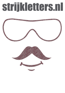 Vel Strijkletters Bril 2 Glitter Rose Gold Glitter 486 - afb. 1