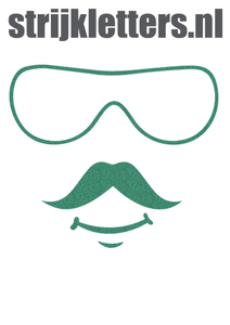 Vel Strijkletters Bril 2 Glitter Emerald Glitter 427 - afb. 1