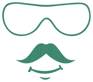 Vel Strijkletters Bril 2 Glitter Emerald Glitter 427 - afb. 2