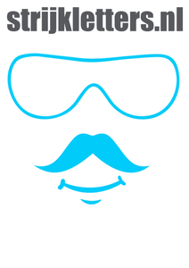 Vel Strijkletters Bril 2 Glow in the Dark Blauw - afb. 1