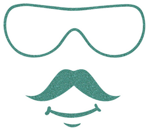 Vel Strijkletters Bril 2 Glitter Jade Glitter 482 - afb. 2