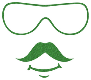 Vel Strijkletters Bril 2 Glitter Green Glitter 455 - afb. 2