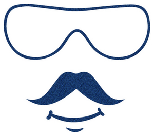 Vel Strijkletters Bril 2 Glitter Navy Blue Glitter 423 - afb. 2