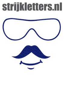 Vel Strijkletters Bril 2 Glitter Royal Blue Glitter 489 - afb. 1