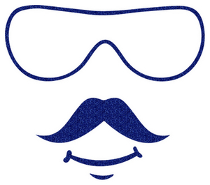 Vel Strijkletters Bril 2 Glitter Royal Blue Glitter 489 - afb. 2