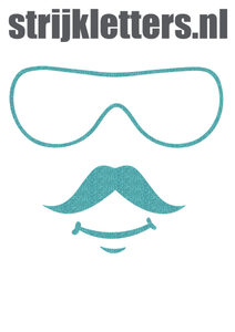 Vel Strijkletters Bril 2 Glitter Sky Bleu Glitter 445 - afb. 1